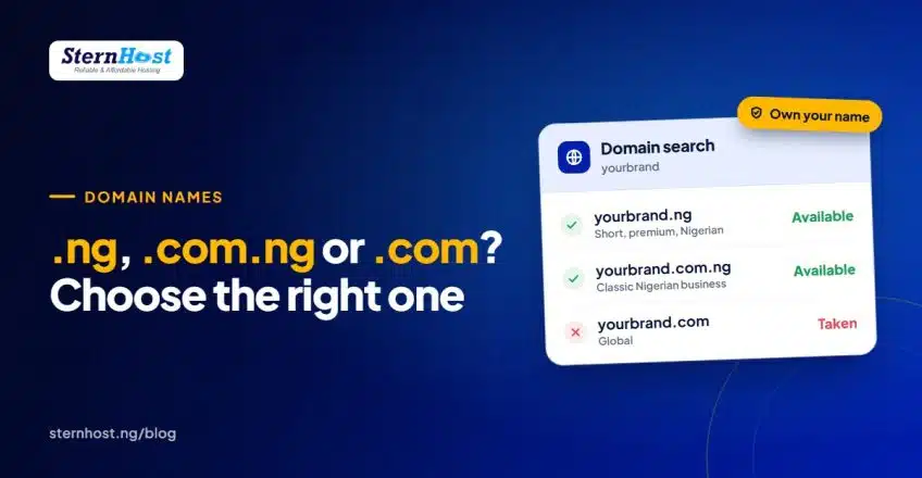 .ng vs .com.ng vs .com domain comparison for Nigerian businesses with prices in naira