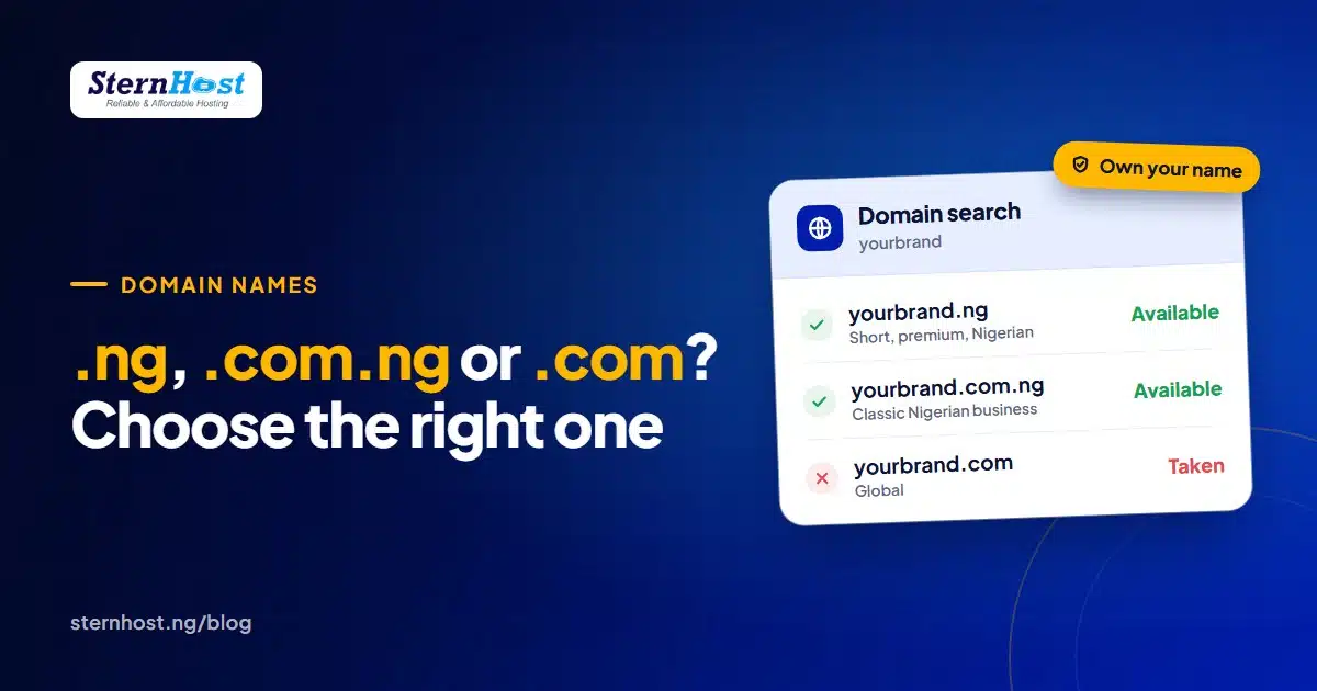 .ng vs .com.ng vs .com domain comparison for Nigerian businesses with prices in naira