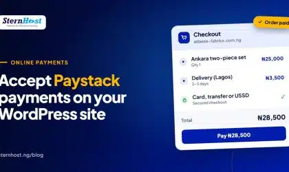 Paystack WooCommerce checkout on a Nigerian online store showing an order paid in naira