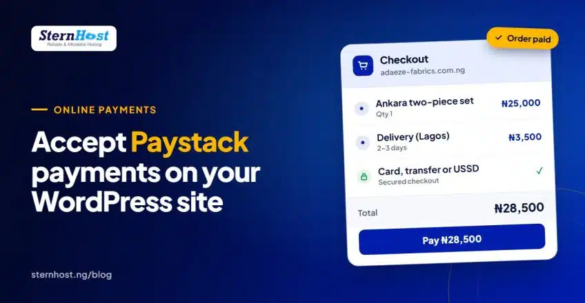 Paystack WooCommerce checkout on a Nigerian online store showing an order paid in naira
