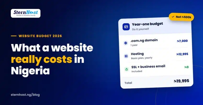 Website cost in Nigeria breakdown in naira for domain, hosting and design